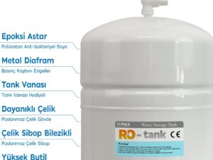 Çelik RO-Tank Su Arıtma Tankı (12 Litre)